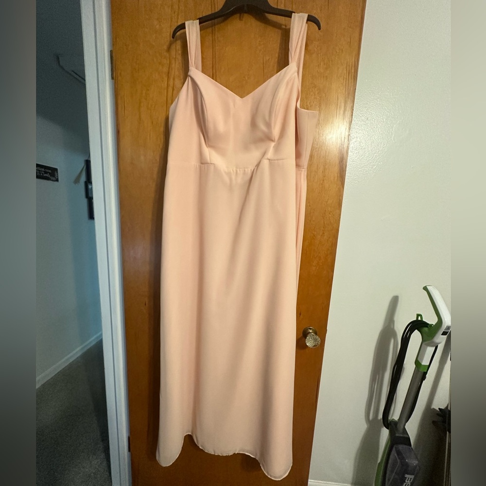 Azazie Denice Bridesmaid Dress - Azazie color pearl pink. Size 18.